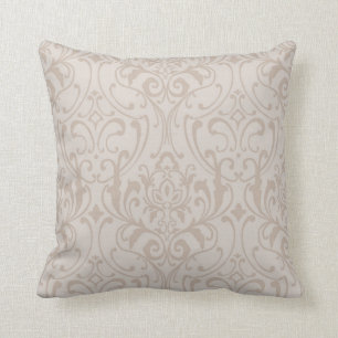 Elegant Taupe damask design 3 Throw Pillow