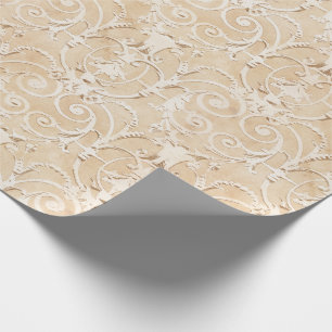 Elegant Taupe Damask Wrapping Paper