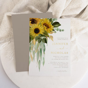 Elegant Taupe Floral Wedding Gold  