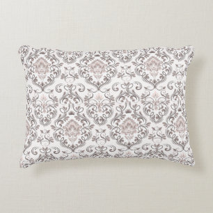 Elegant Taupe & Grey Damask Pillow Cases Classic