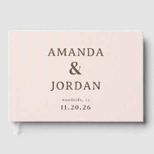 Elegant Taupe Minimalist Typographic Guest Book