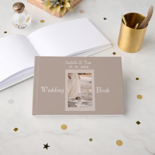 Elegant Taupe Romantic Wedding Coastal Guest Book