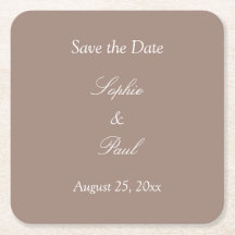 Elegant Taupe Save the Date