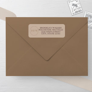 Elegant Taupe Wedding Return Address Label