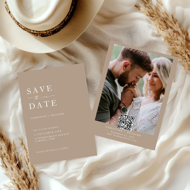 Elegant Taupe Wedding Save the Date  (Creator Uploaded)