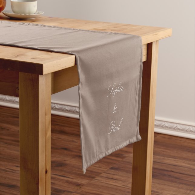 Elegant Taupe Wedding Table Runner (In Situ)
