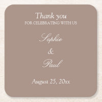 Elegant Taupe Wedding Thank You