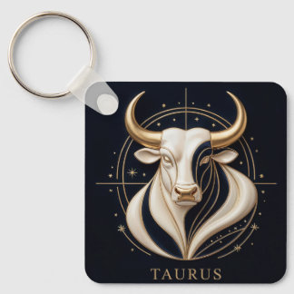 ♉ Elegant Taurus Zodiac Gold Bull Astrology ✨ Key Ring