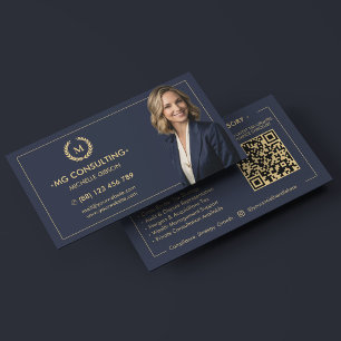 Elegant Tax Consultant Strategic Advisor Blue  Business Card