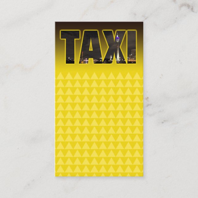 Elegant TAXI skyline for taxi driver cabdriver Business Card (Front)