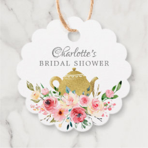 Elegant Tea Bridal Shower Favour Gift Tag