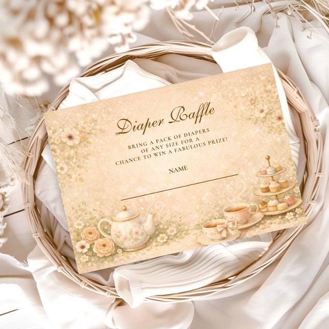 Elegant Tea Garden Diapper Raffle Enclosure Card (Creator Uploaded)