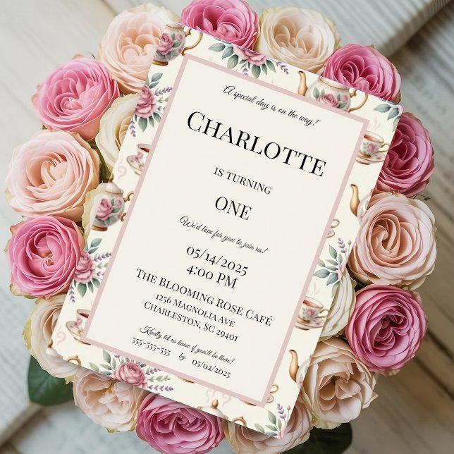 Elegant Tea Party Birthday Invitation for Girls (Creator Uploaded)