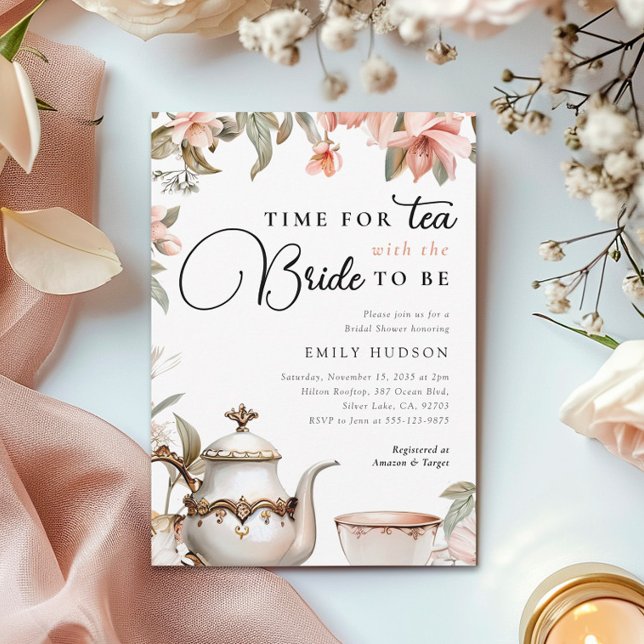Elegant Tea Party Bridal Shower Invitation (Creator Uploaded)