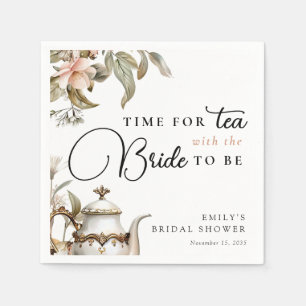 Elegant Tea Party Bridal Shower Napkin