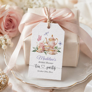 Elegant Tea Party Butterflies Bridal Shower  Gift Tags