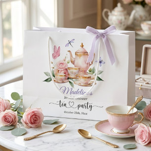 Elegant Tea Party Butterflies Bridal Shower  Large Gift Bag