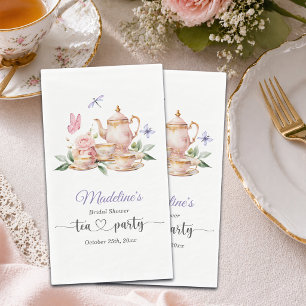 Elegant Tea Party Butterflies Bridal Shower  Napkin