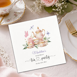 Elegant Tea Party Butterflies Bridal Shower  Napkin