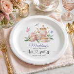 Elegant Tea Party Butterflies Bridal Shower  Paper Plate<br><div class="desc">An elegant design featuring colorful butterflies,  dragonflies,  a teapot and tea cups. You can simply change the details or customize it by adding your own graphics or designs.</div>