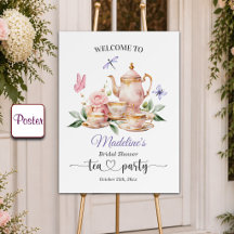 Elegant Tea Party Butterflies Bridal Shower 