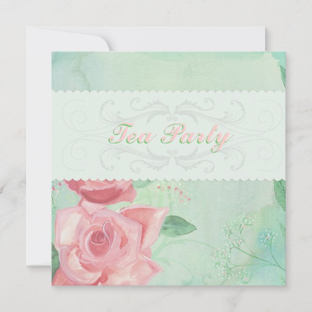Elegant Tea Party Invitations (Front)