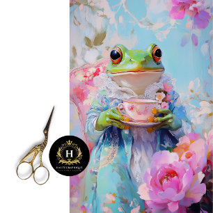 Elegant Tea-Time Frog Art Mother's Day Gift Tissue Paper