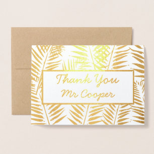 Elegant Teacher Appreciation Day Gold Thank You Foil Card