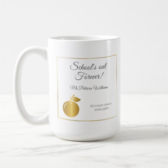 Elegant Teachers Golden Pastel Retirement Party  Coffee Mug (Left)