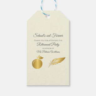 Elegant Teachers Golden Pastel Retirement Party Gift Tags