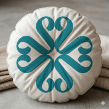 Elegant Teal Abstract Floral Monogram