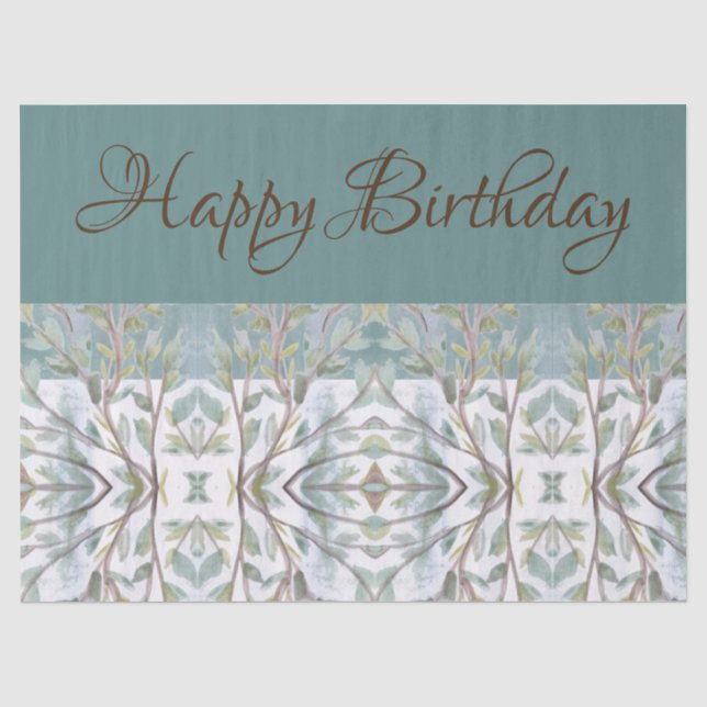 Elegant Teal and Brown Tissue Paper (Front)