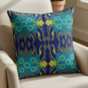 Elegant Teal And Navy  Cushion