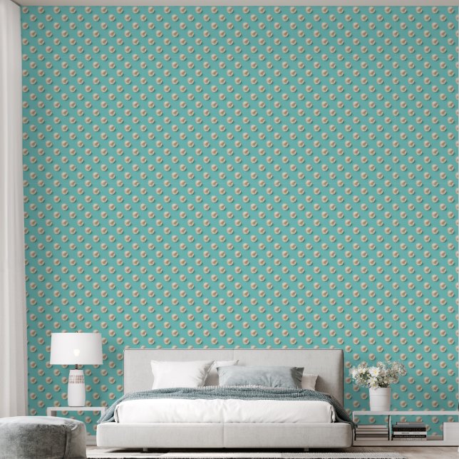Elegant Teal and Pearl Wallpaper (Bedroom)
