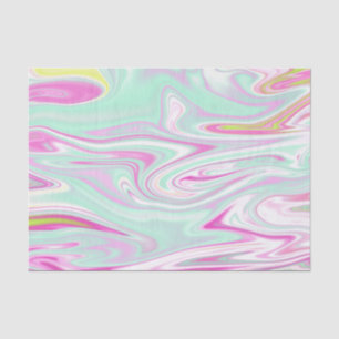 Elegant Teal and Pink Marble Pattern Tissue Paper