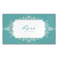 Elegant Teal Aqua Blue Vintage Foliage Frame