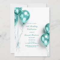 Elegant Teal Balloon Birthday Party
