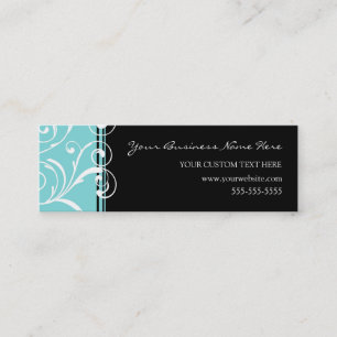 Elegant Teal Black Swirls Business Cards