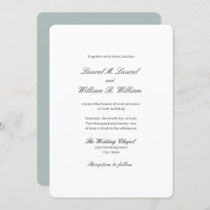 Elegant Teal Blue - Families Wedding Invitation