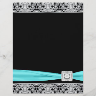Elegant Teal Blue Silver Flyer Template