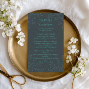 Elegant Teal Botanical Enclosure Card