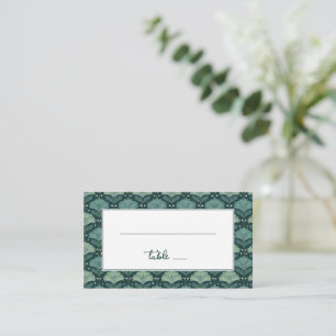 Elegant Teal Botanical Place Card