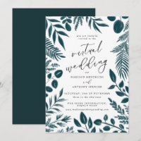 Elegant Teal Botanical Virtual Wedding