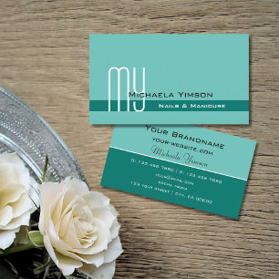 Elegant Teal Classic with Monogram Professional Business Card