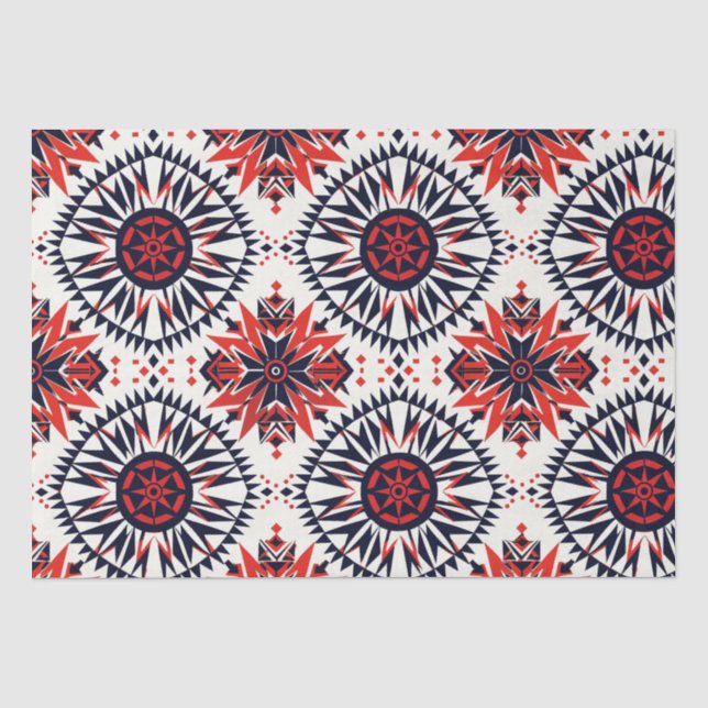 Elegant Teal "Cosmic Interlock" Artful Tissue Pape Paper (Front)