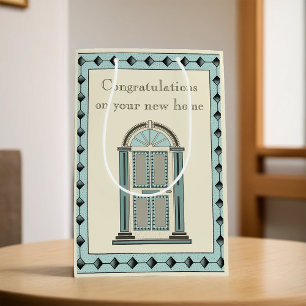 Elegant Teal Door Housewarming Medium Gift Bag