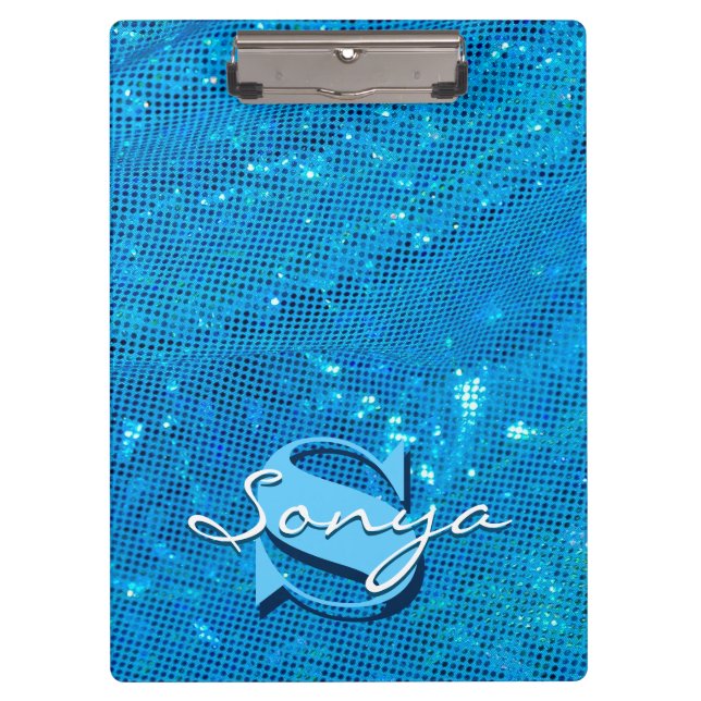 Elegant Teal Draped Fabric Clipboard (Front)