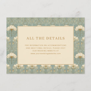 Elegant Teal Floral Enclosure Card