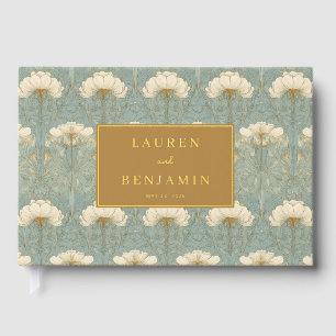 Elegant Teal Floral Guest Book
