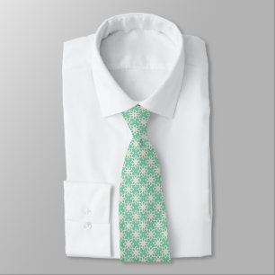 Elegant Teal Floral Pattern: Vintage Design Tie